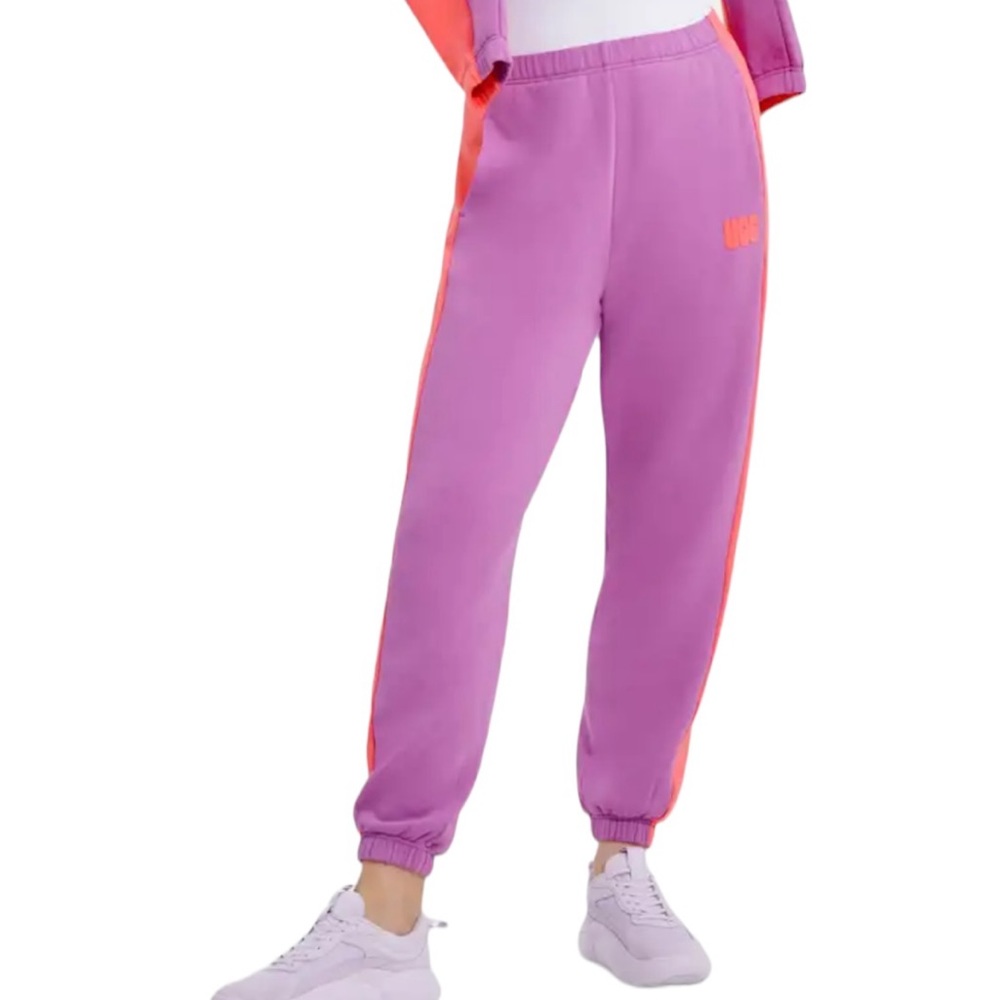 ⚡️SOLD⚡️UGG Jayleen Color Blocked Sweatpant Purple Brushed Fleece Cotton Pant - Picture 2 of 14